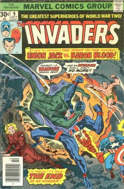 Invaders 9 - Union Jack - Baron Blood - Vampire - Fight - Finish - Jack Kirby