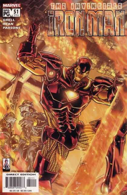Iron Man (1998) 51 - Fire - Falling Building - Fire Fighters - Invincible - Power