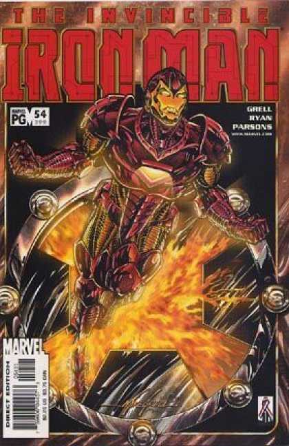 Iron Man (1998) 54 - Fire - Invincible - Armor - Flying - Masked