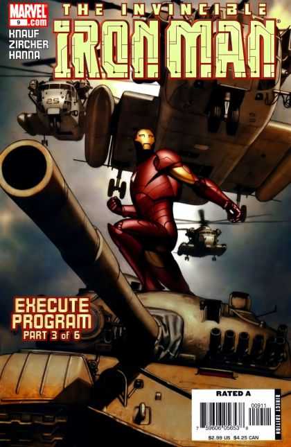 Iron Man (2005) 9 - Helicopters - Tank - Execute Program Part 3 Of 6 - Gloomy Sky - Invincible Man - Adi Granov