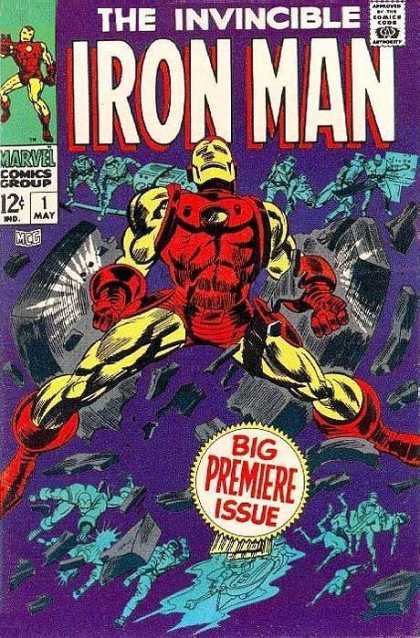 Iron Man 1 - The Invincible - Big Premiere Issue - 1 May - Indigo - Breaking - Gene Colan, Whilce Portacio