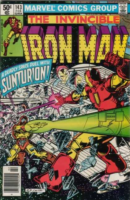 Iron Man 143 - Deadly Space Duel - Fighting - Superheroe - Lazer Beam - Costumes - Bob Layton