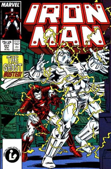 The Ghost - Electified - Computers - Busted - Fighting - Bob Layton Iron Man 221 - The Ghost - Electified - Computers - Busted - Fighting - Bob Layton