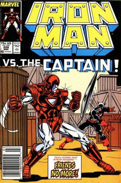 Iron Man 228 - Marvel - The Captain - Friends No More - March Issue - 75 Cents
