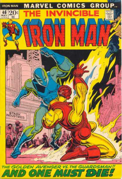 Iron Man 46 - Pink Building - Blue Smashing - Red - Yellow Gaurdsman Down - Industry