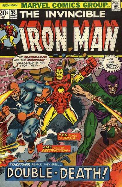 Iron Man 58 - Double-death - Brick - Cyclops - Mandarin - Destruction - Richard Buckler