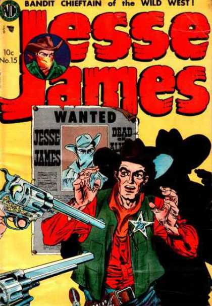 Jesse James 15 - Wanted Poster - Sharif Badge - Bandit Chietain - Wild West - Hold Up