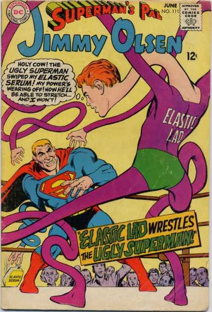 Jimmy Olsen 111 - Elastic Lad - Ugly Superman - Superman - Elastic Serum - Boxing