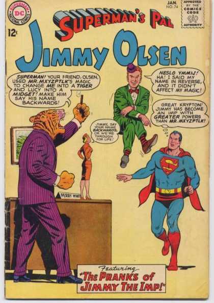 Jimmy Olsen 74 - Superman - National Comics - Dc - Approved By The Comics Code Authority - The Pranks Of Jimmy The Imp