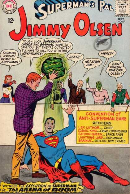 Jimmy Olsen 87 - Kryptonite - Brainiac - Luthor - Death - Approved By The Comics Code