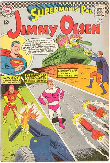 Jimmy Olsen 99 - Superman - Tank - Canon - Missles - Fire