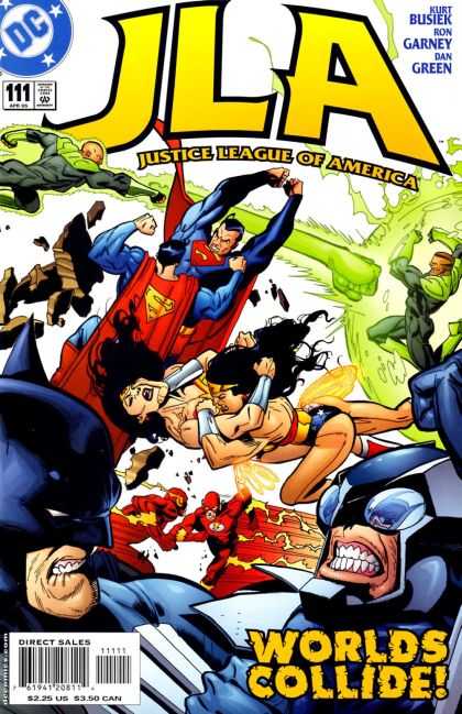 JLA 111 - Dc Comics - Superman - Superhero - Wonder Woman - Worlds Collide - Ron Garney