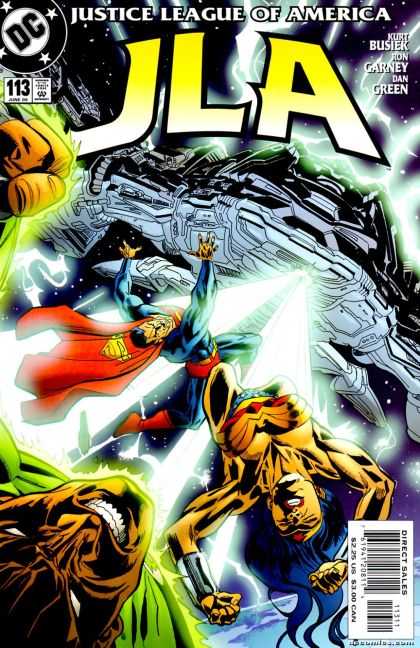 JLA 113 - Superman - Wonder Woman - Green Lantern - Space - Spaceship - Ron Garney