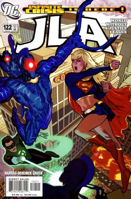 JLA 122 - Teamwork - Electric Blue - Young Superhero - Blonde - Green Glow Man