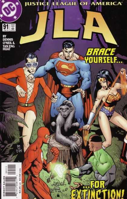 JLA 91 - Dc Comics - Brace Yourself - Deniss Oneill - Extinction - Monkey - Doug Mahnke