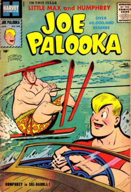 Joe Palooka 109 - Little Max - Humphrey - Harvey Comics - Comics Code - Ski-daddle