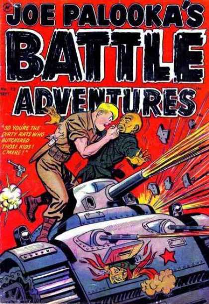 Joe Palooka 72 - Blonde - Battle Adventures - Tank - Explosion - Shards - Joe Simon