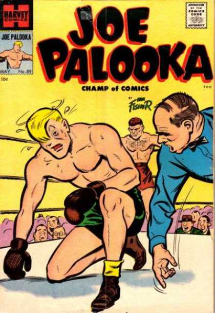 Joe Palooka 89 - Harvey Comics - Approved By The Comics Code - Champ Of Comics - Boxer - Ring