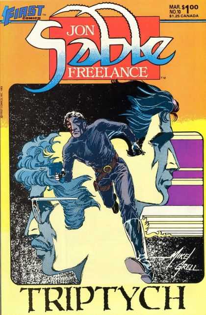 Jon Sable Freelance 10 - March - First Comics - Triptych - Mike Grell - Gun - Mike Grell
