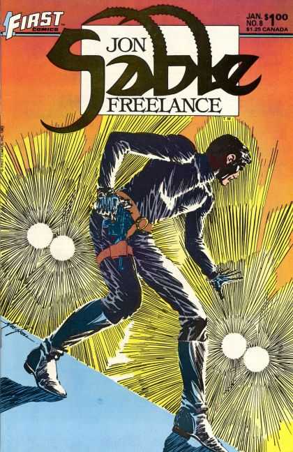 First - Jon Sabbe Freelance - Man Running - Orange Belt - Cost 100 - Mike Grell Jon Sable Freelance 8 - First - Jon Sabbe Freelance - Man Running - Orange Belt - Cost 100 - Mike Grell