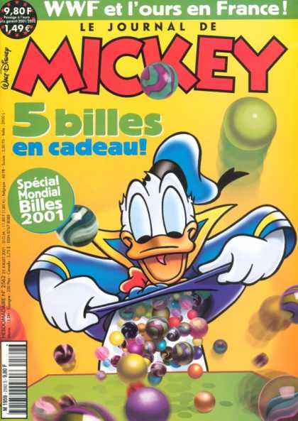 Journal de Mickey 8 - Marbles - Donald - Shirt - Disney - 5 Billes En Cadeau