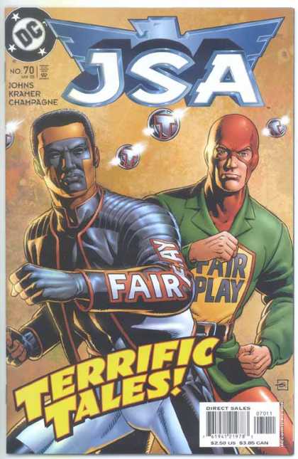 JSA 70 - Fairplay - Masked Men - Terrific Tales - Black Shirt And Jacket - Green Shirt - Dave Gibbons