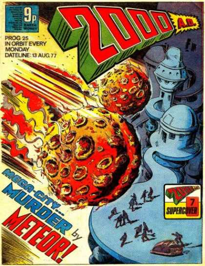 Judge Dredd - 2000 AD 25 - Meteor - Mega-city - Supercover - Destruction - In Orbit Evert Monday