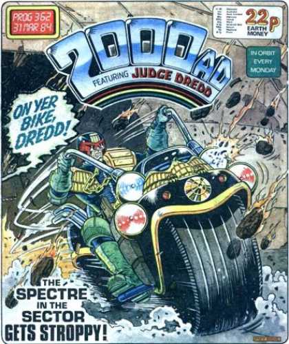 Judge Dredd - 2000 AD 362 - Motorcycle - Prog 362 - 31mar 84 - The Spectre Int He Sector - Gets Stroppy