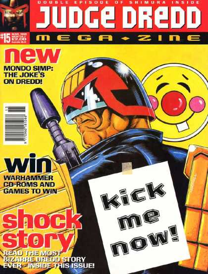 Judge Dredd Megazine III 15 - Happy Face - Kick Me Now - Mondo Simp - Mega Zine - Humor