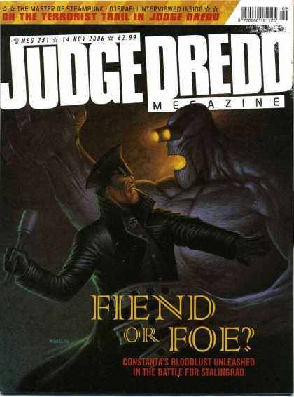 Judge Dredd Megazine IV 251 - Fiend Or Foe - The Master Of Steam Punk - In The Terrorist Trail - Brown Background - Fountain Pen