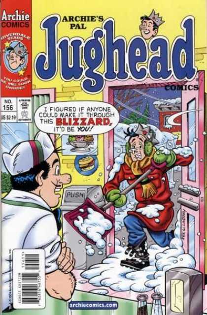 Jughead Comics 156 - Archies Pal - Archie Comics - Blizzard - Snow - Cold