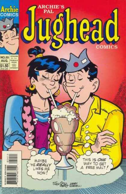 Jughead Comics 59 - Archie Comics - Stan Gold - No59 Aug - He Really Likes Me Now - Approved By The Comics Code Authority