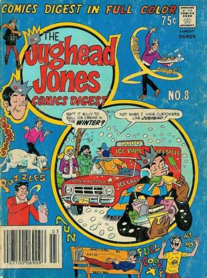 Jughead Jones Digest 8 - Comics Digest In Full Color - Man - Car - Ice Cream - Puzzles