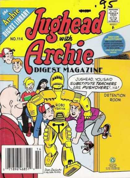 Jughead with Archie Digest 114 - Digest Magazine - Yellow - Robo Teacher - Red - School