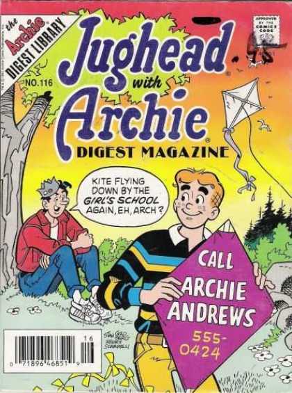 Jughead with Archie Digest 116 - Kite - Tree - No 116 - Phone Number - Crown