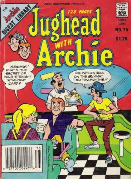 Jughead with Archie Digest 75 - Approved By The Comics Code Authority - Library - Cap - 128 Pages - No75
