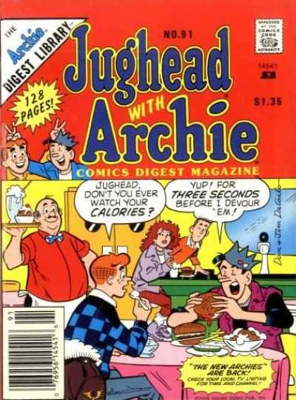 Jughead with Archie Digest 91 - Speech Bubbles - Food - Ice Cream - Waiter - Cafe