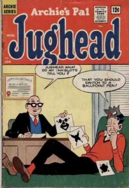 Jughead 106 - Archie Series - Archies Pal - Ballpoint Pen - Inkblots - Glasses