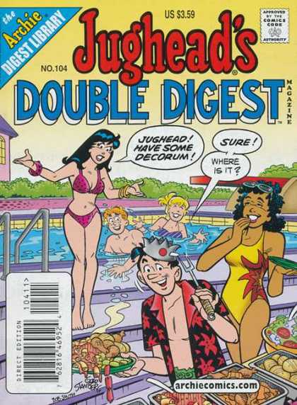 Jughead's Double Digest 104 - Party Time - Grilling By The Pool - Jugheads Barbecue - Summer Fun - Swimmng W The Sharks