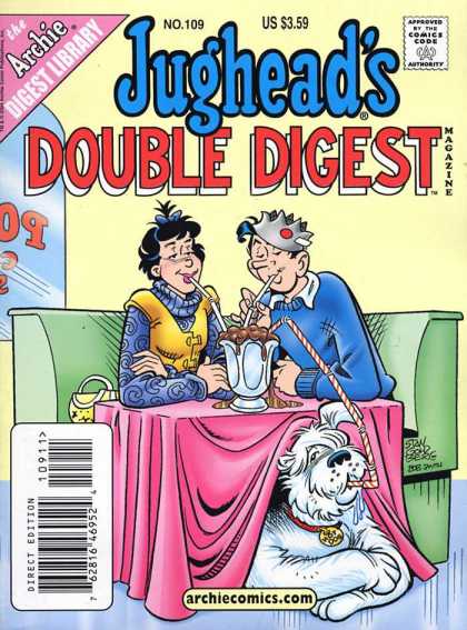 Jughead's Double Digest 109 - Ice Cream Soda - Straws - Girlfriend - Dog - Table