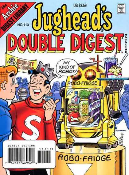 Jughead's Double Digest 113 - Archie - Robo Fridge - Bowl Of Ice Cream - Blue Beverage - Robot Show