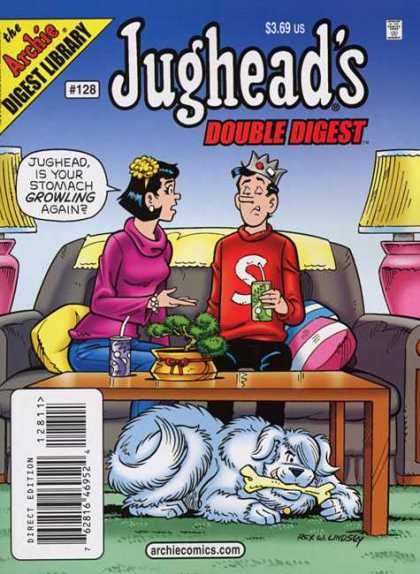 Jughead's Double Digest 128 - Growling - Cool Drink - A Dog - Bone - Table
