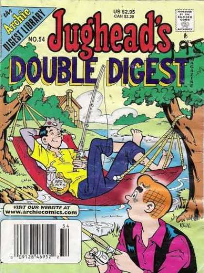 Jughead's Double Digest 54 - Archie - Stream - Fishing Pole - Hammock - Trees