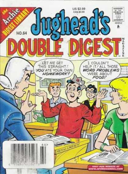 Jughead's Double Digest 64 - Archie - Friends - School Teacher - Homework - Word Problems