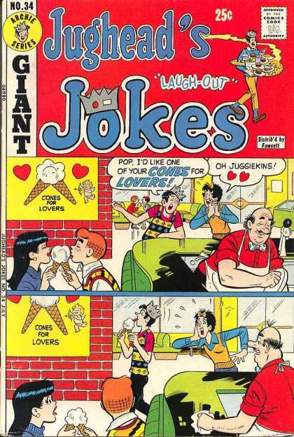 Jughead's Jokes 34 - Archie Series - Approved By The Comics Code - Giant - Ice Cream - Cones For Lovers