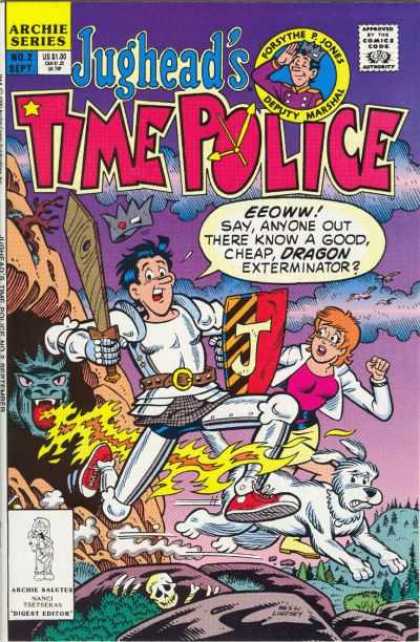 Jughead's Time Police 2 - Archie Series - Approved By The Comics Code - Dragon - Sword - Shield