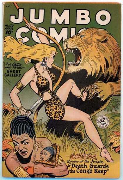 Jumbo Comics 110 - Lion - Sheena - April - Knife - Ghost Gallery