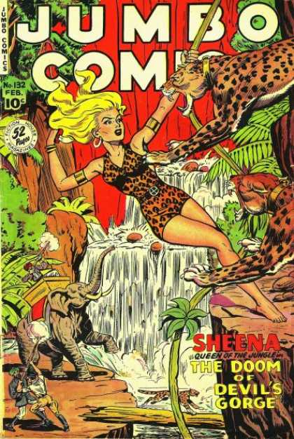 Jumbo Comics 132 - Sheena - Jungle - Cheetah - Vines - Leopards