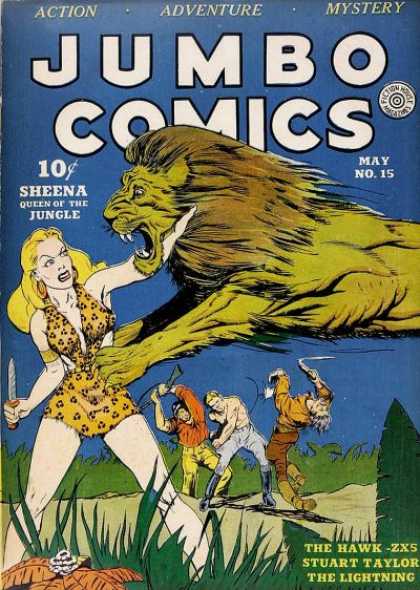 Lion - Knife - Sheena Jumbo Comics 15 - Lion - Knife - Sheena