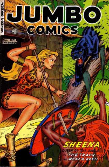 Jumbo Comics 154 - Sheena - Panther - Queen Of The Jungle - Black Panther - Track Of Black Devil